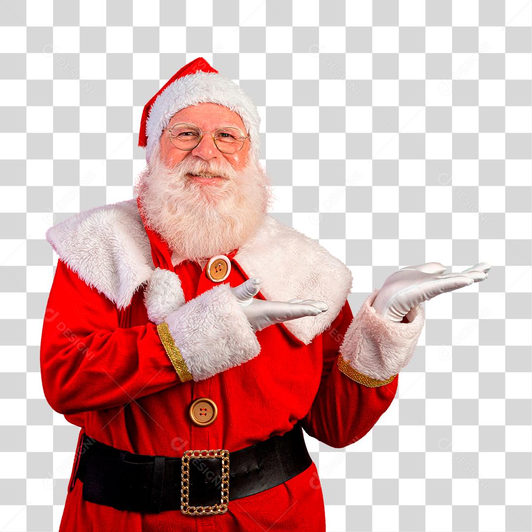 Papai Noel apontando para o lado PNG Transparente