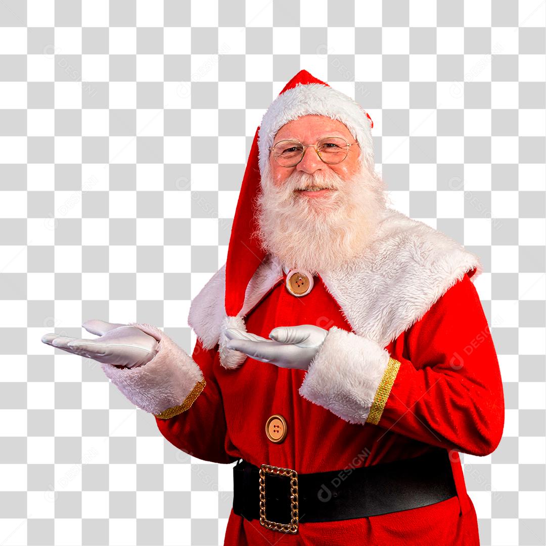 Papai Noel apontando para o lado PNG Transparente