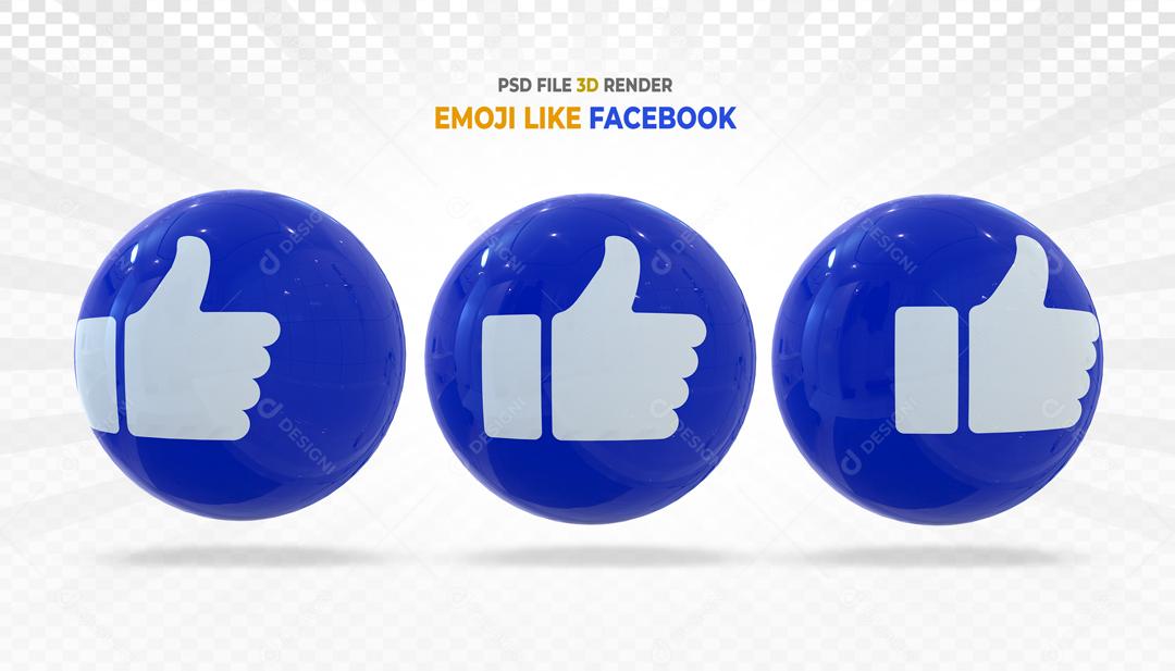 Botão de Emoji De Like Elemento 3D Para Composição PSD