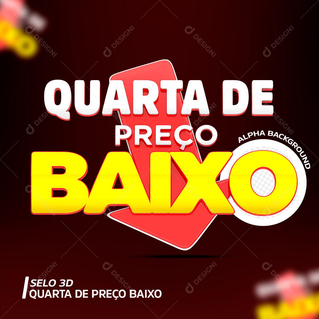 Selo 3D Para Composição Segunda de Preço Baixo PSD Editável