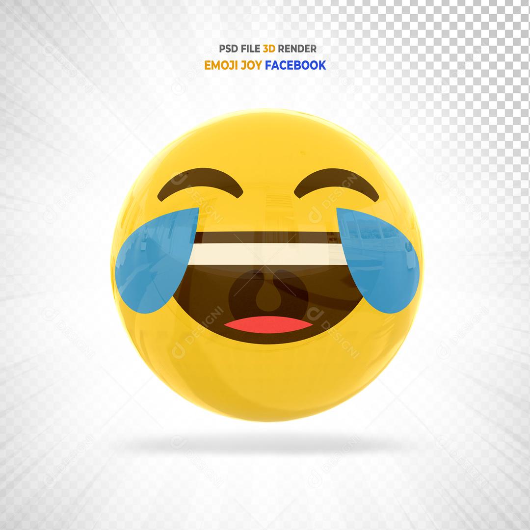 Emoji 3D Reação Chorando de rir Elemento Para Composição PSD