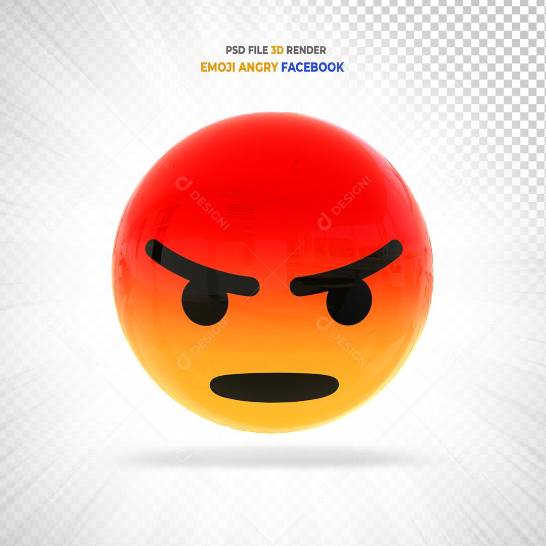 Emoji 3D Reação Estresado Elemento Para Composição PSD