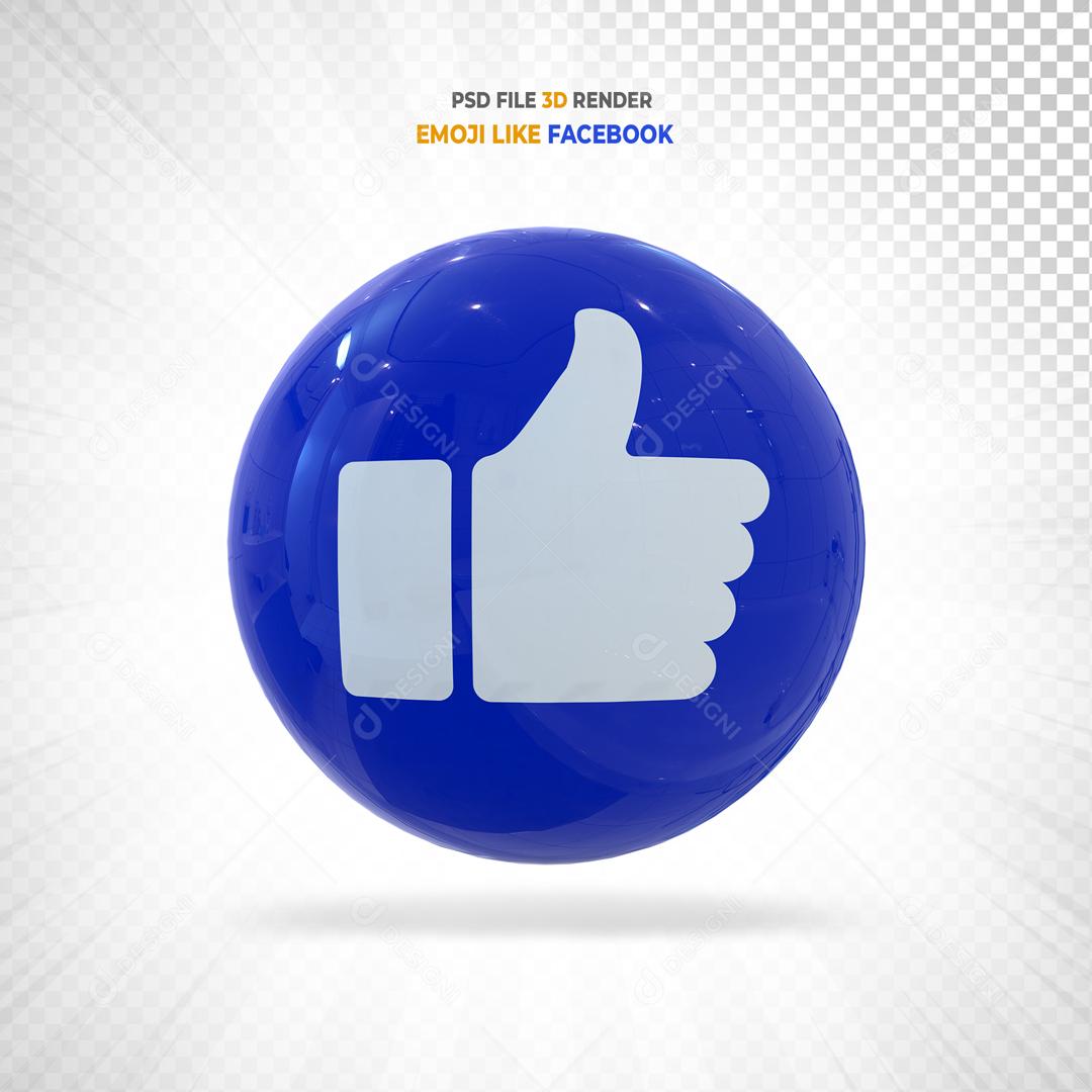 Emoji 3D Like Elemento Para Composição PSD