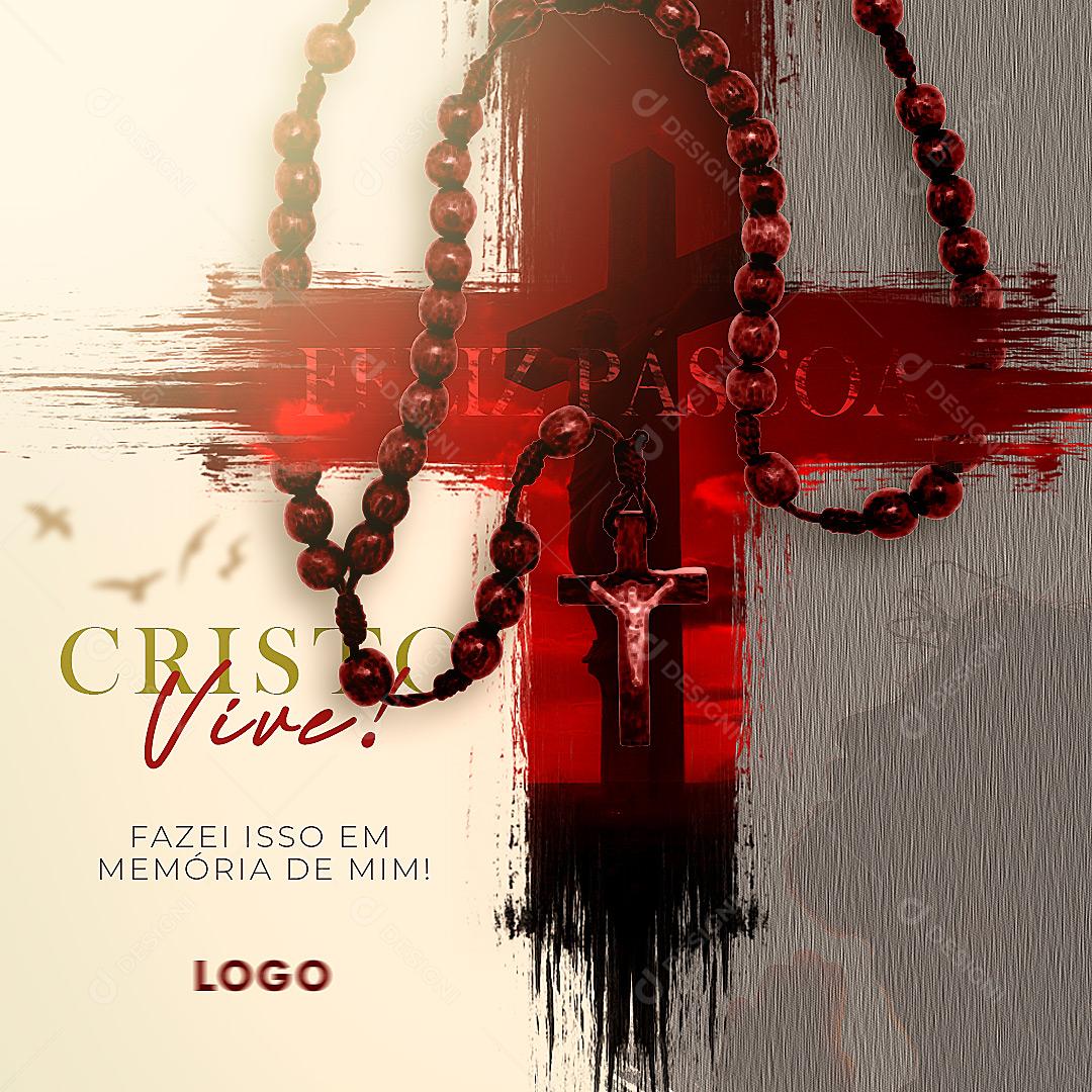 Social Media Semana Santa Cristo Vive! PSD Editável