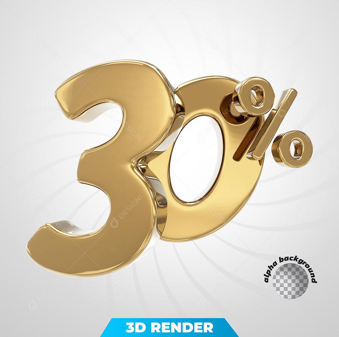 Número 3D 30% Para Composição PSD