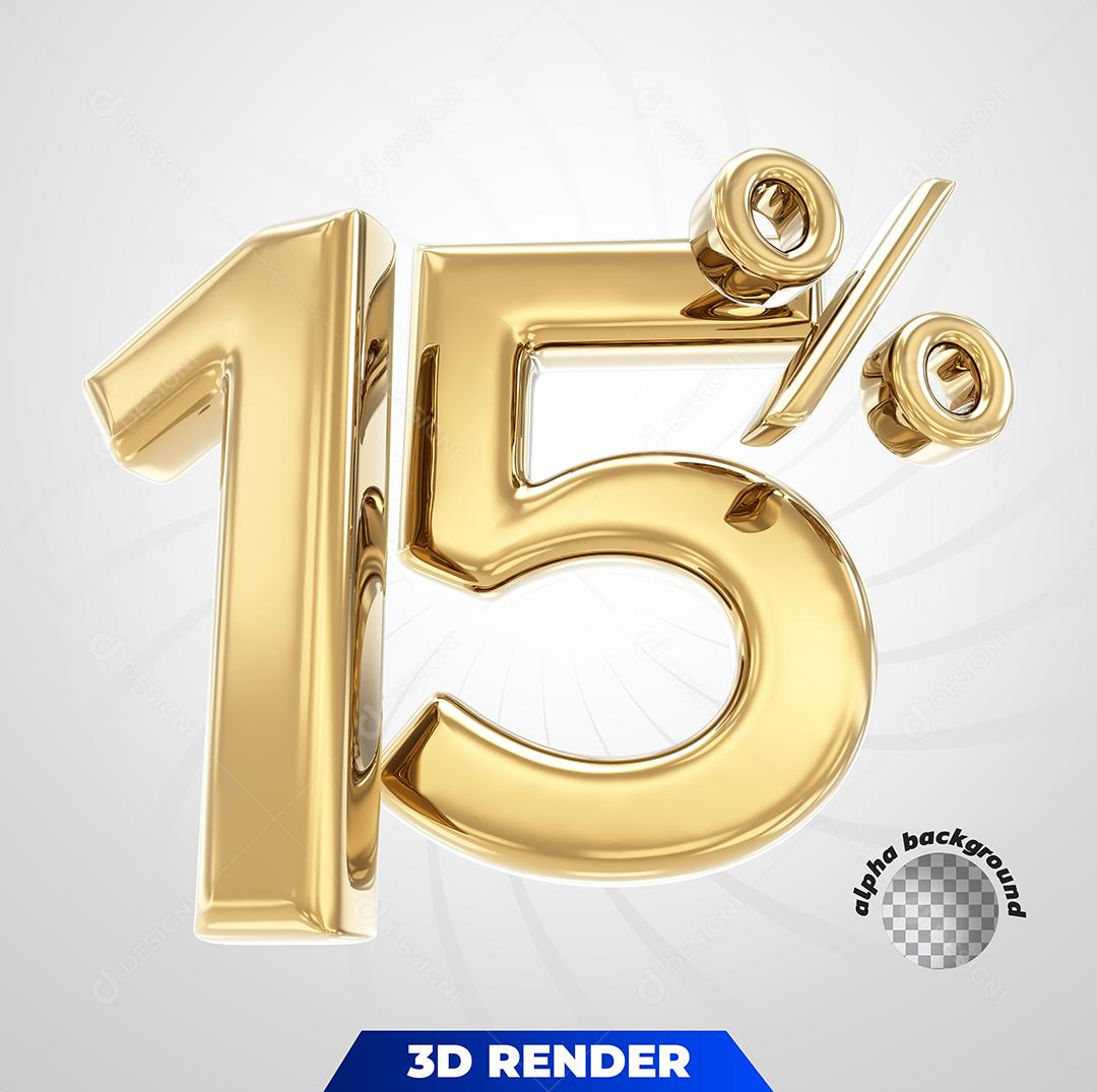 Número 3D 15% Para Composição PSD