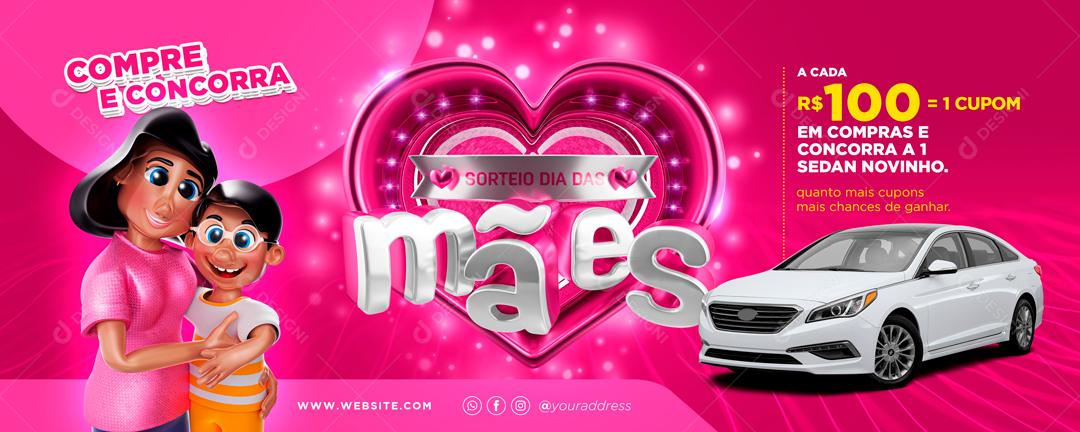 Promoção Sorteio Das Mães Compre e Concorra Social Media PSD Editável