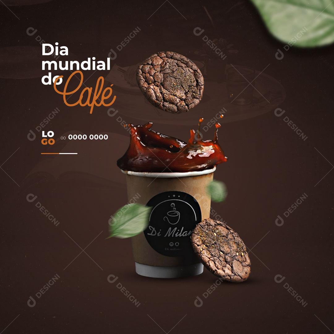 Post World Coffee Day April 14 Social Media Editable PSD
