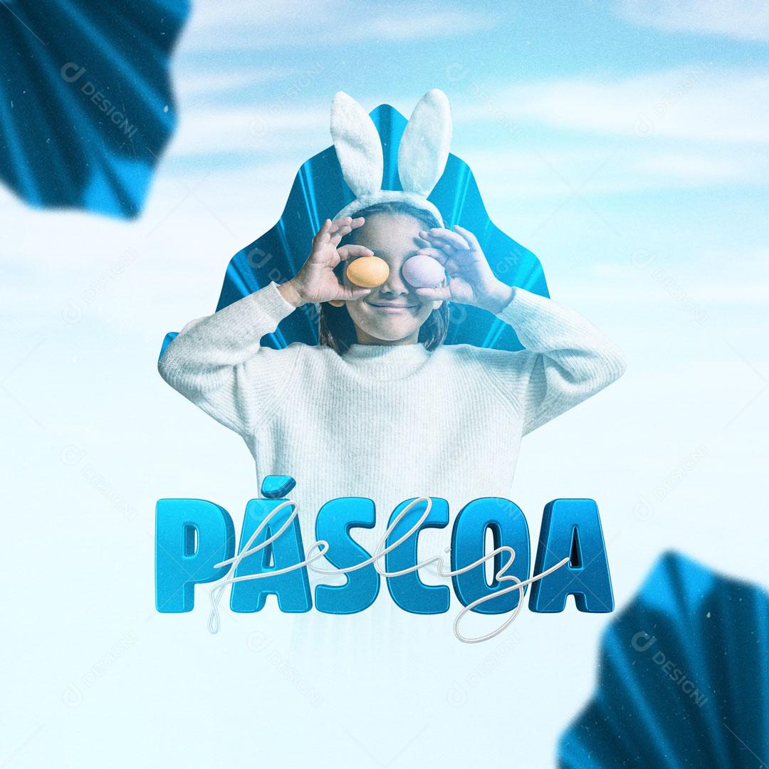 Feliz Páscoa Celebramos Com Doçura Social Media PSD Editável