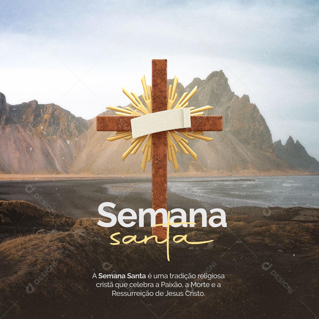 Semana Santa é Uma Tradição Religiosa Social Media PSD Editável