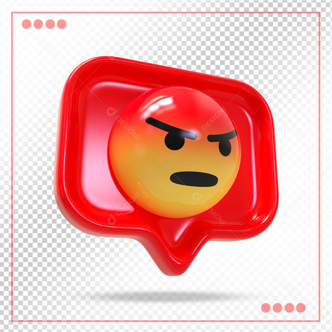 Comentario Emoji Estresado Elemento 3D Para Composição PSD