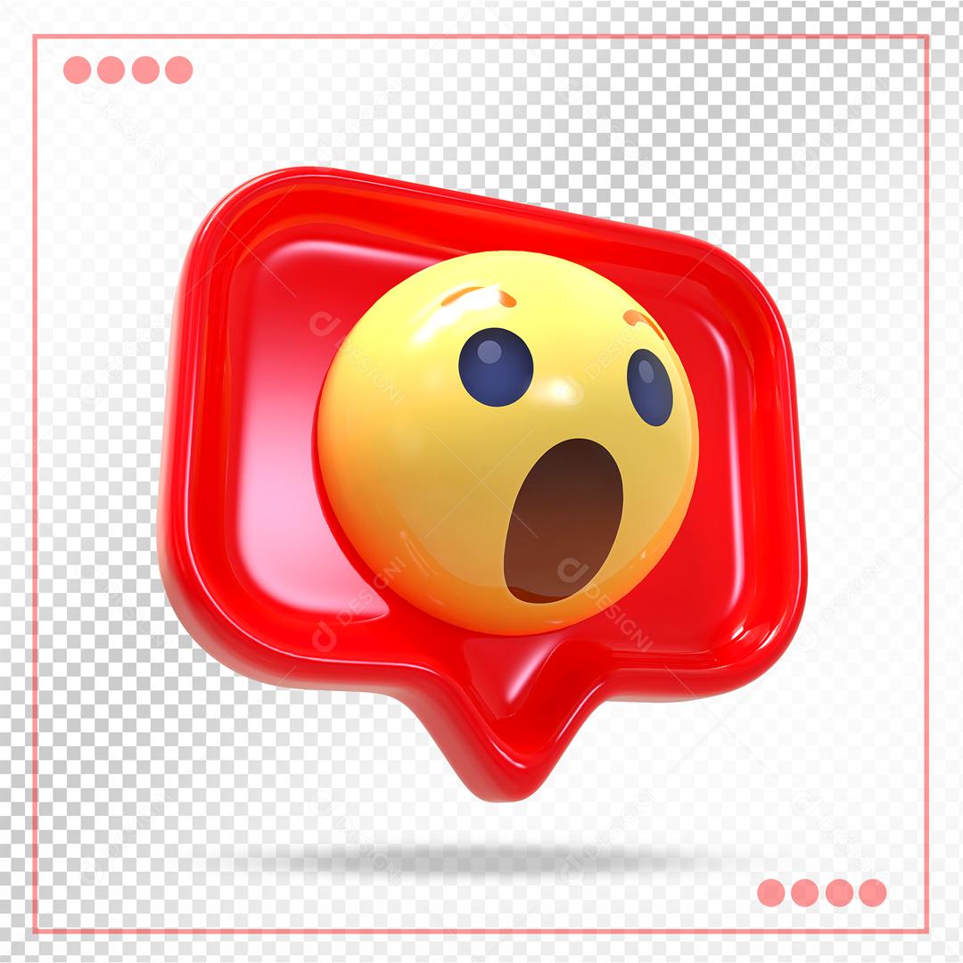 Comentario Emoji Surpreso Elemento 3D Para Composição PSD