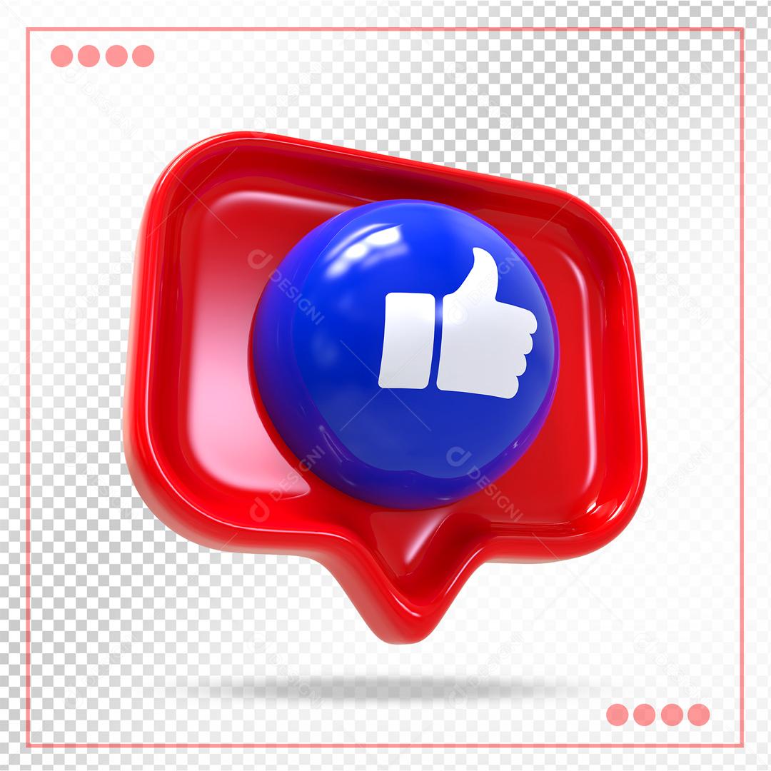 Comentario Emoji Like Elemento 3D Para Composição PSD