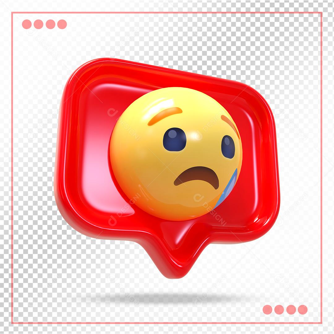 Comentario Emoji Triste Elemento 3D Para Composição PSD