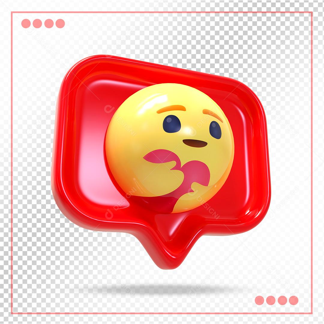 Comentario Emoji Feliz E Abraçando O Coração Elemento 3D Para Composição PSD