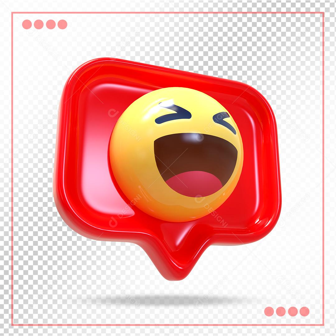 Comentario Emoji Feliz Elemento 3D Para Composição PSD