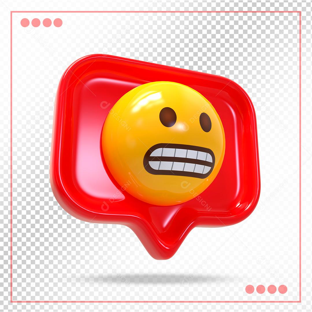 Comentario Emoji Careta Elemento 3D Para Composição PSD