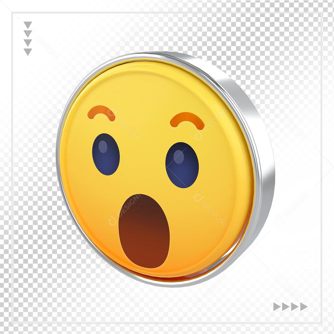 Emoji 3D Reação Surpreso Elemento Para Composição PSD