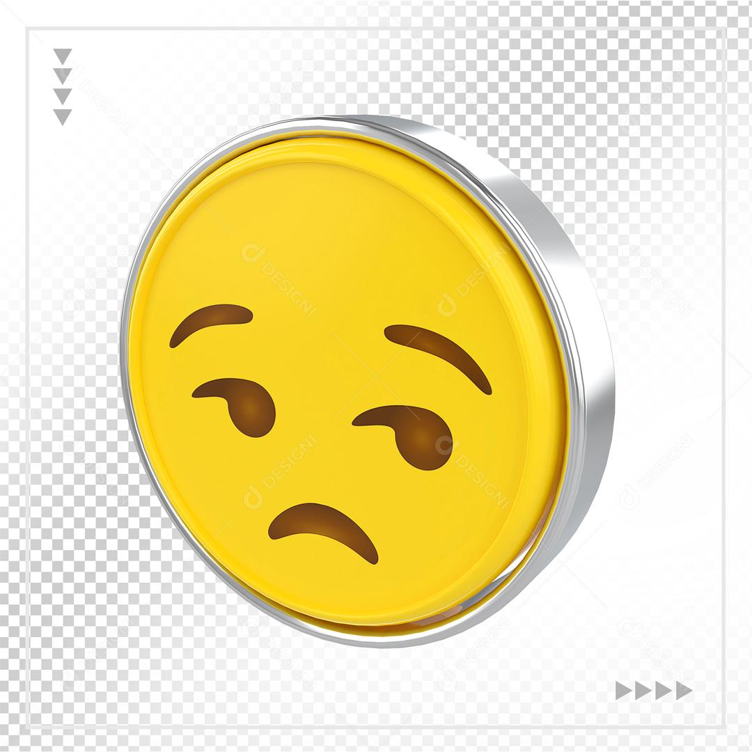 Emoji 3D Reação Descontente Elemento Para Composição PSD