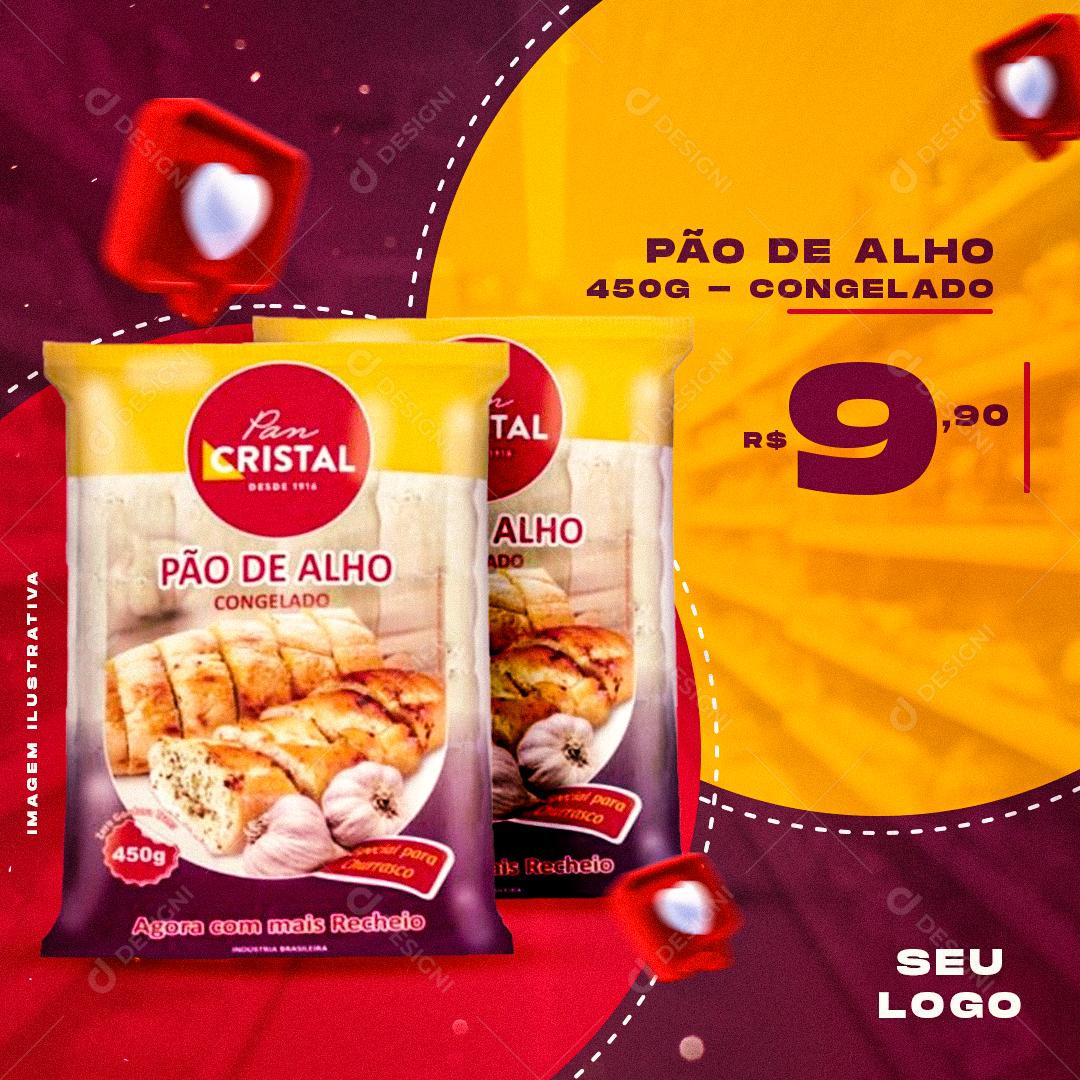 Promoção Pão De Alho Supermercados Social Media PSD Editável