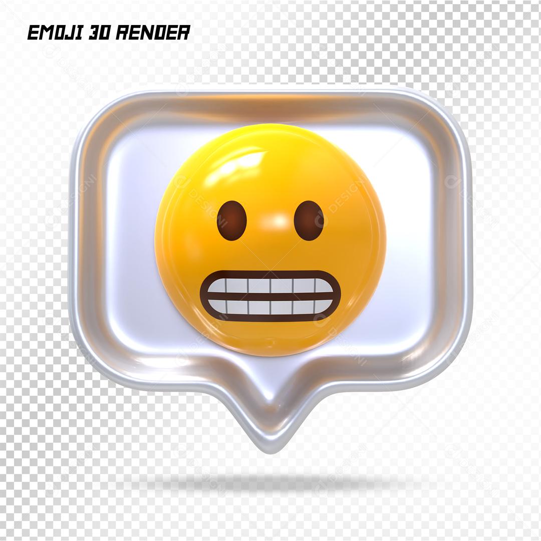 Comentario Emoji Careta 3D Elemento Para Composição PSD