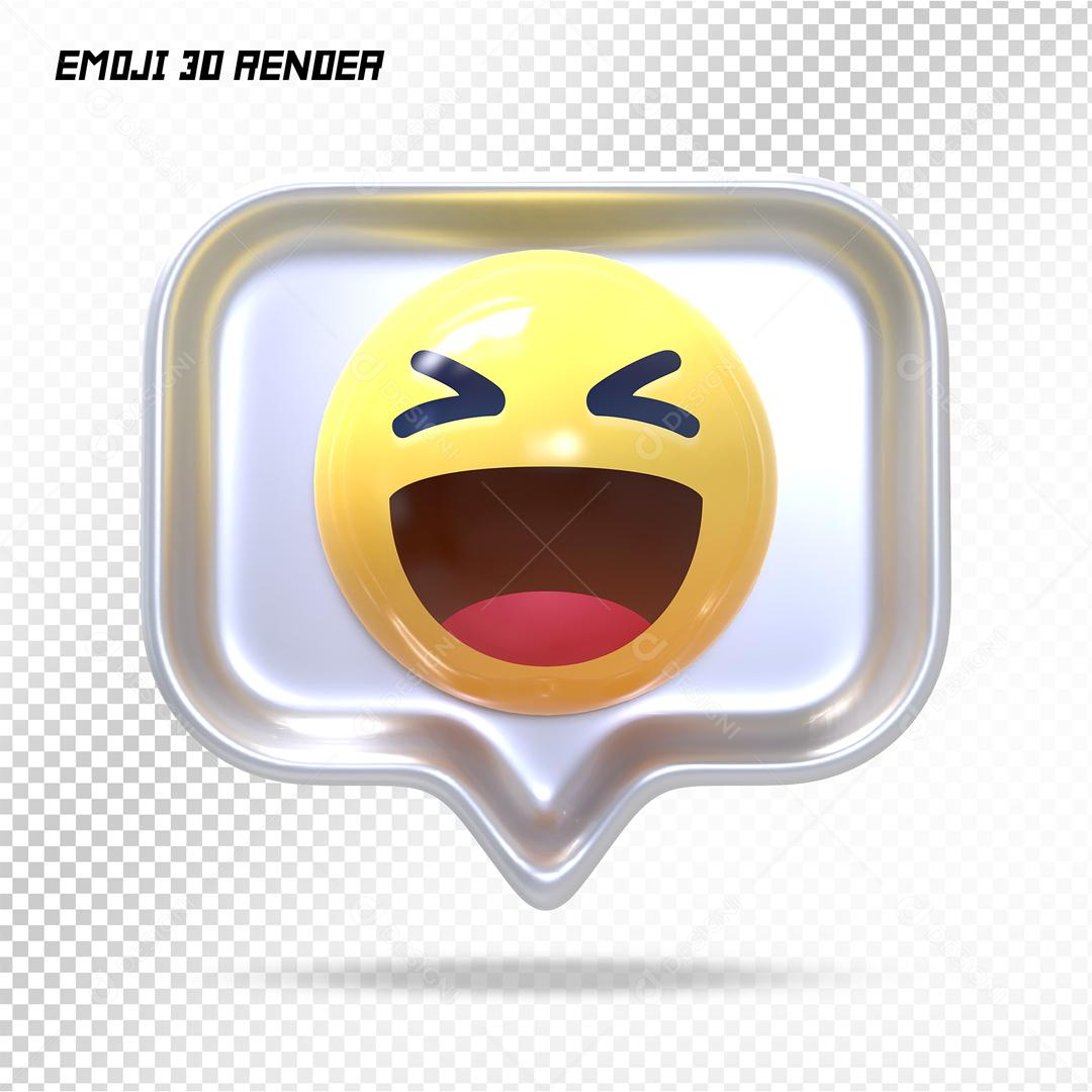 Comentario Emoji Feliz 3D Elemento Para Composição PSD