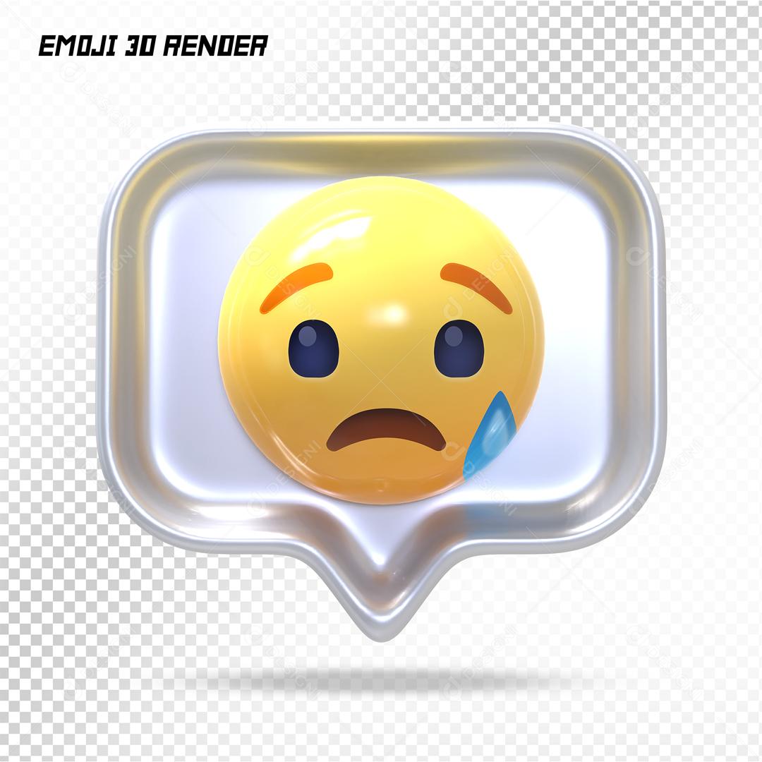 Comentario Emoji Triste 3D Elemento Para Composição PSD