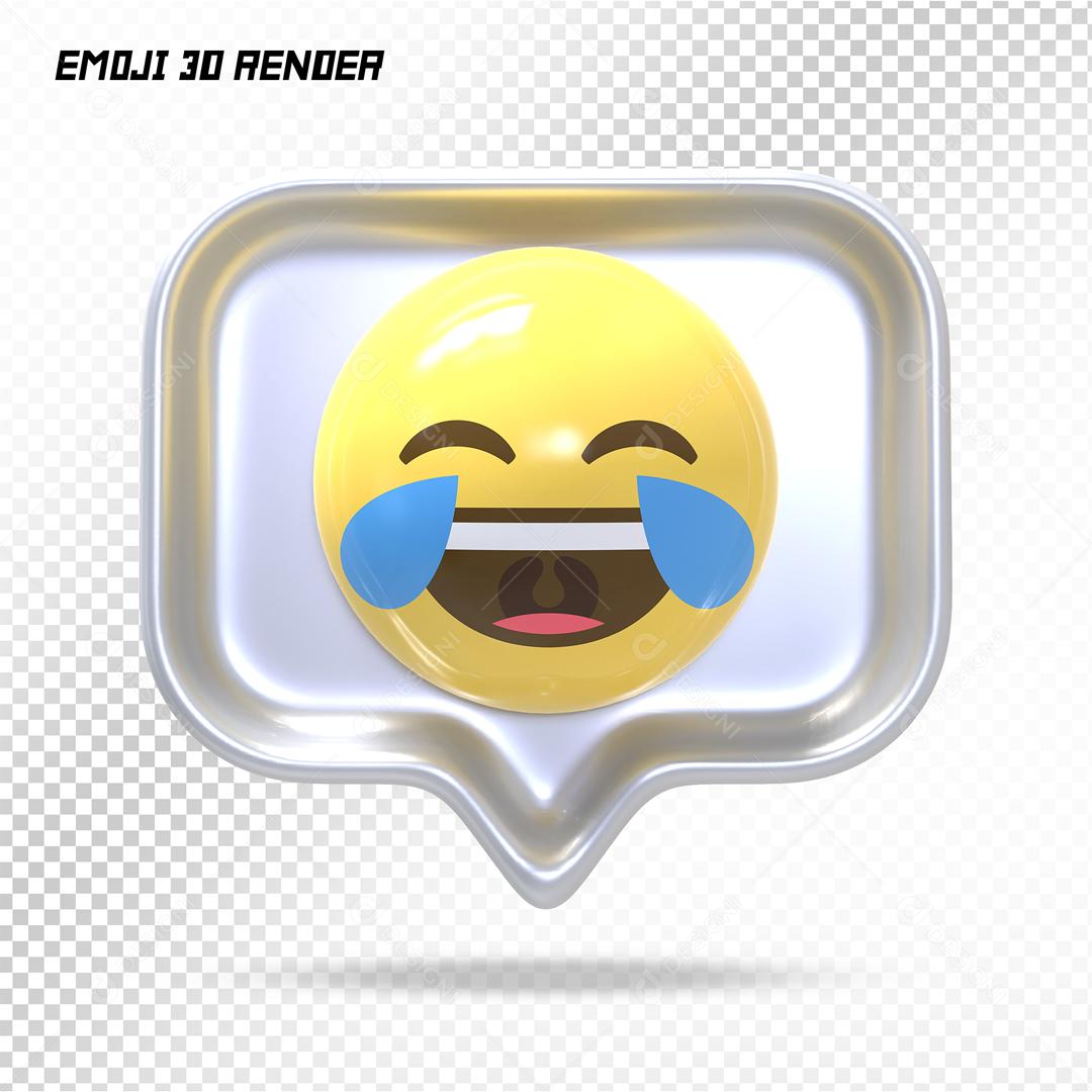 Comentario Emoji Chorando de Rir 3D Elemento Para Composição PSD