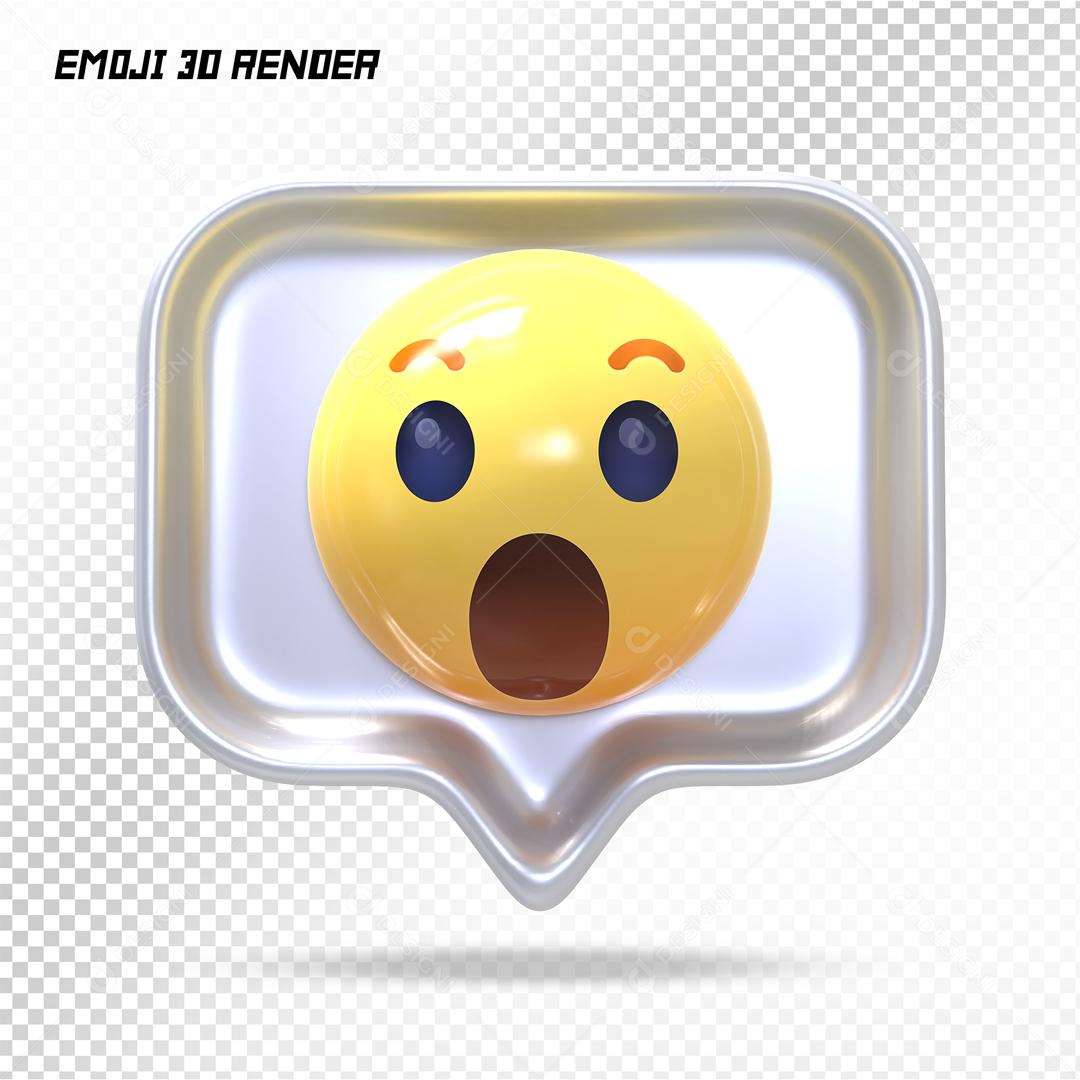 Comentario Emoji Surpreso 3D Elemento Para Composição PSD