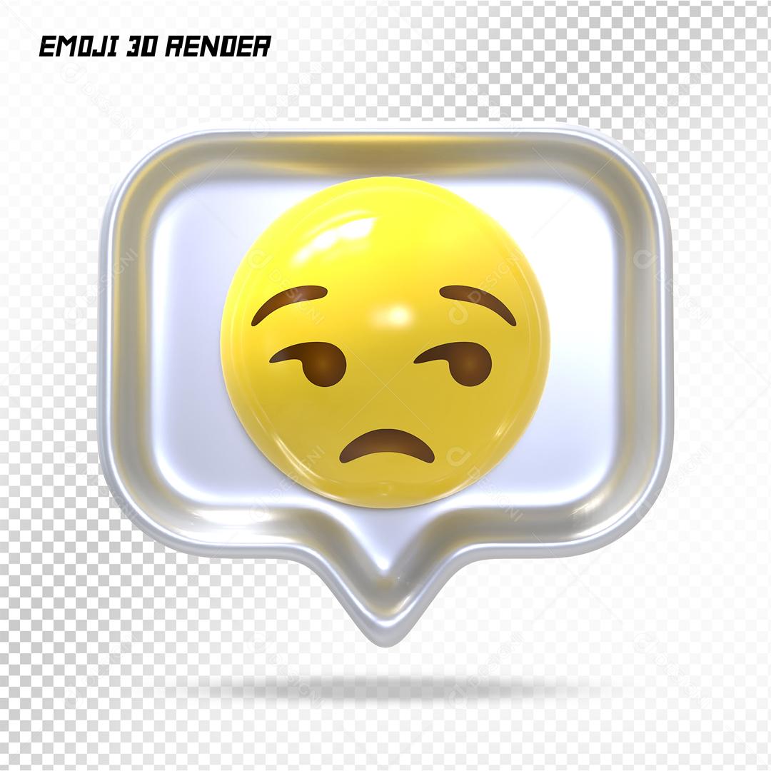 Comentario Emoji Descontente 3D Elemento Para Composição PSD