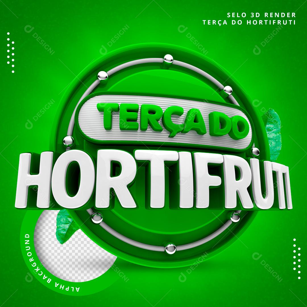 Selo 3D Para Composição Terça Do Hortifrúti PSD Editável