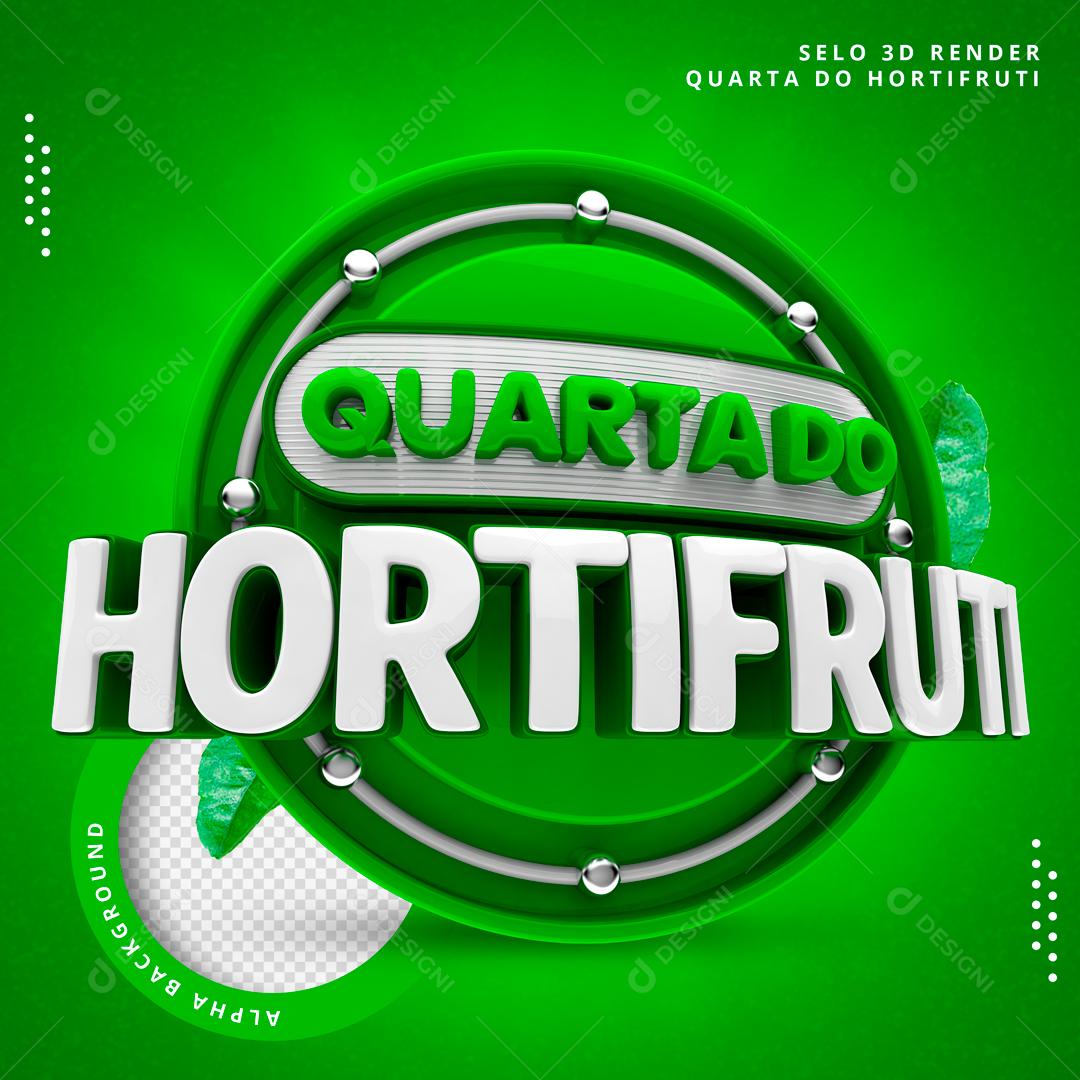 Selo 3D Para Composição Quarta Do Hortifrúti PSD Editável