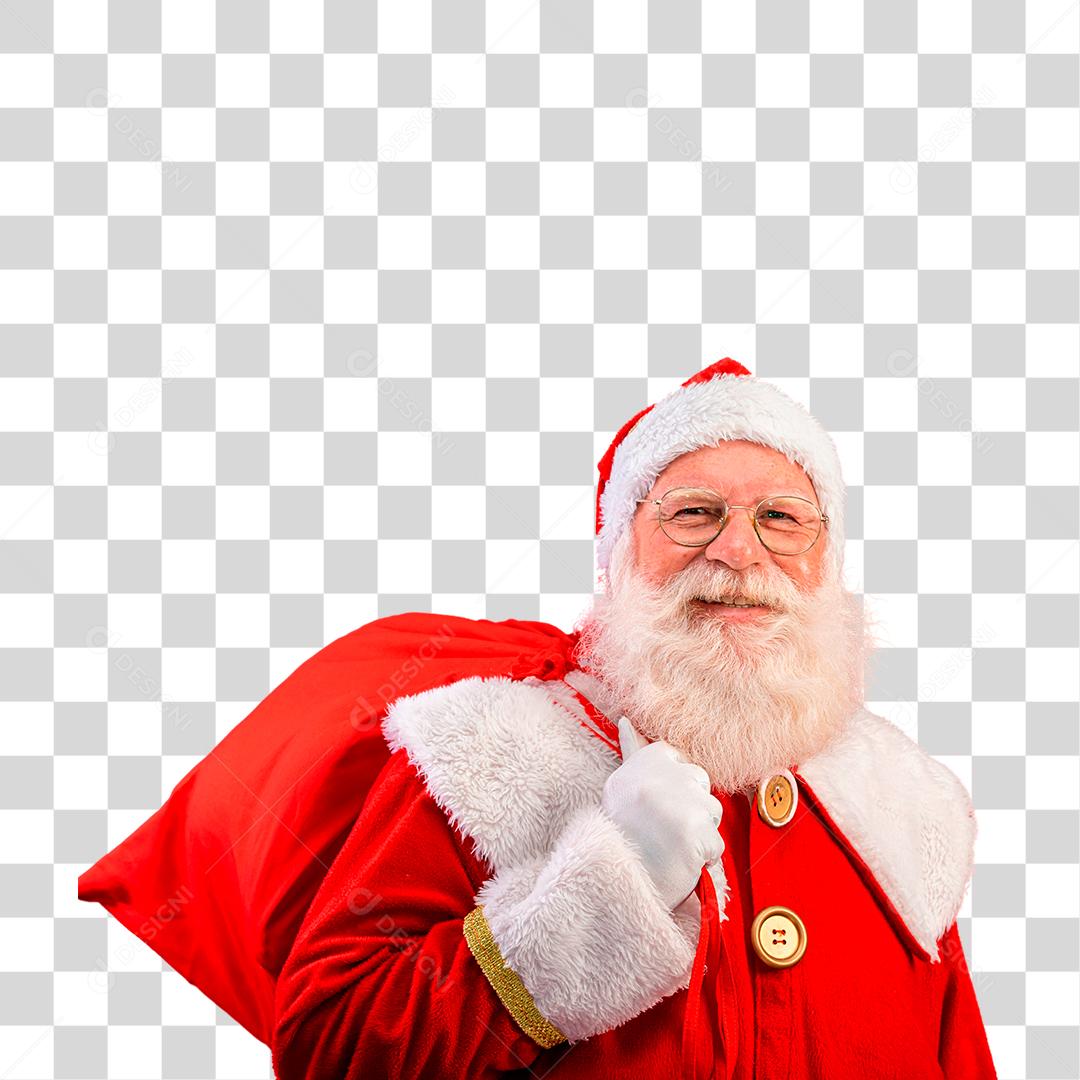 Papai Noel olhando para câmera e sorrindo PNG Transparente
