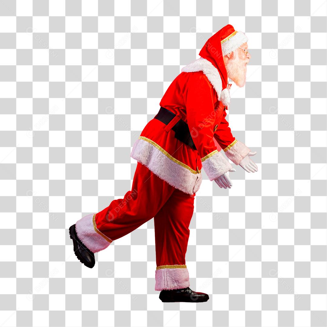 Papai Noel pulando PNG Transparente