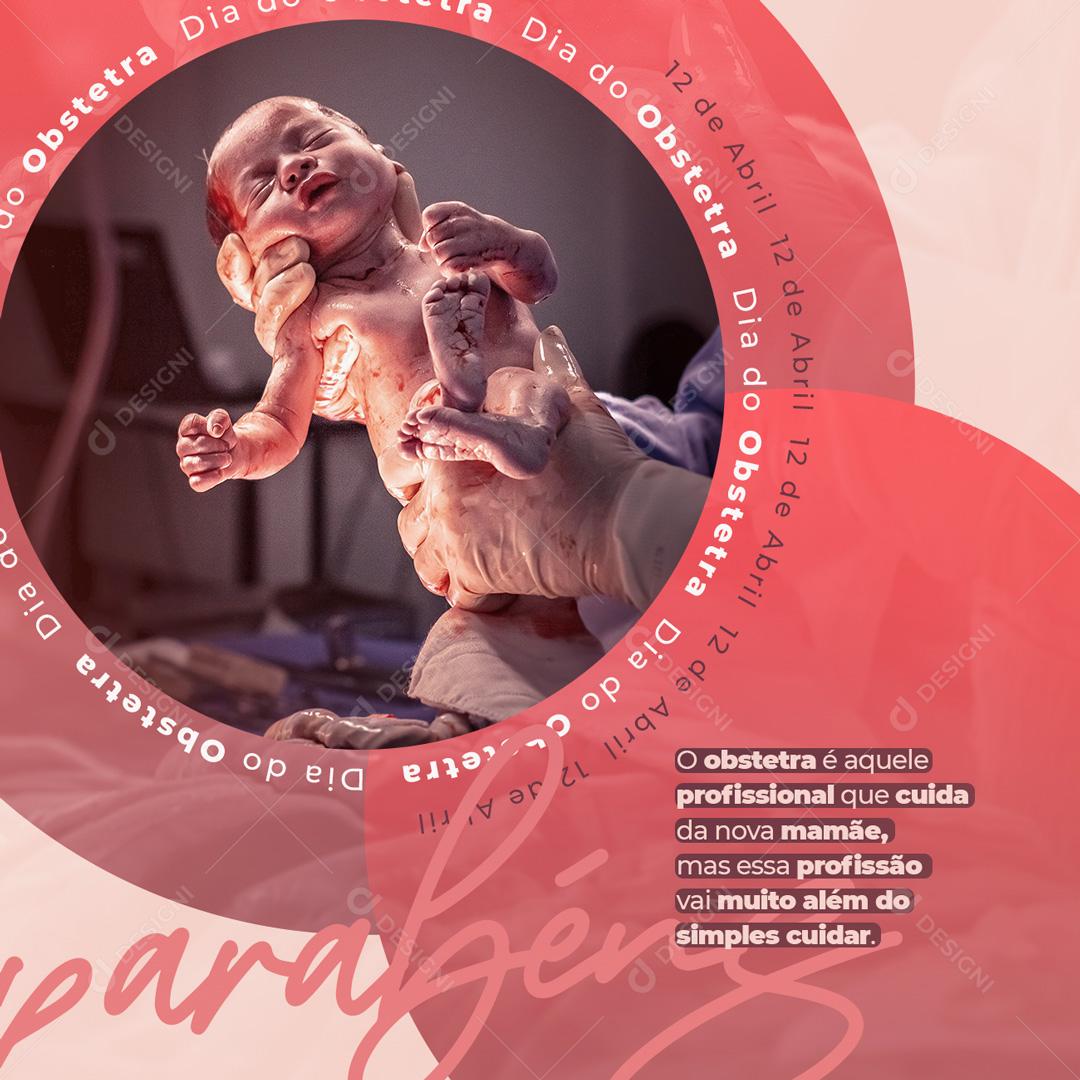 Social Media Dia do Obstetra Parabéns PSD Editável