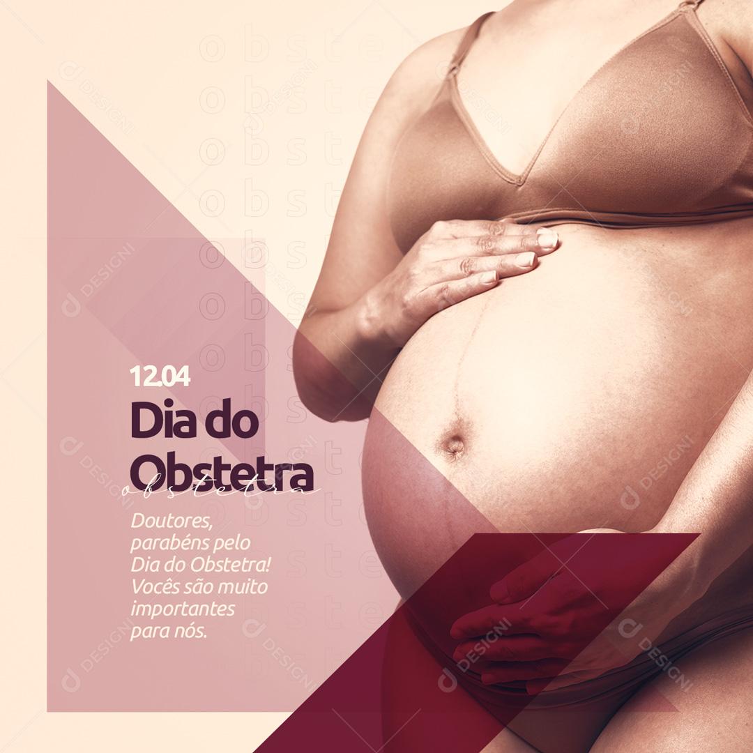 Social Media 12 de Abril Dia do Obstetra PSD Editável