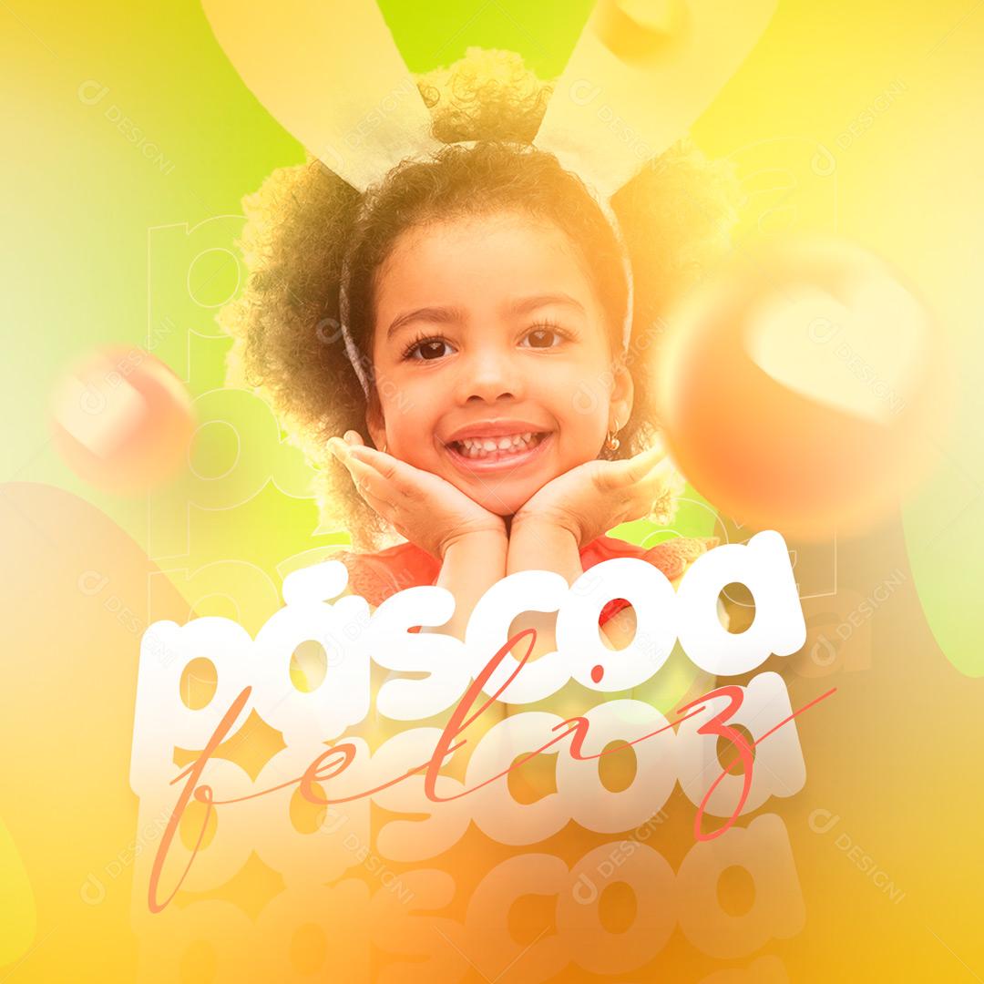 Social Media Feliz Páscoa PSD Editável