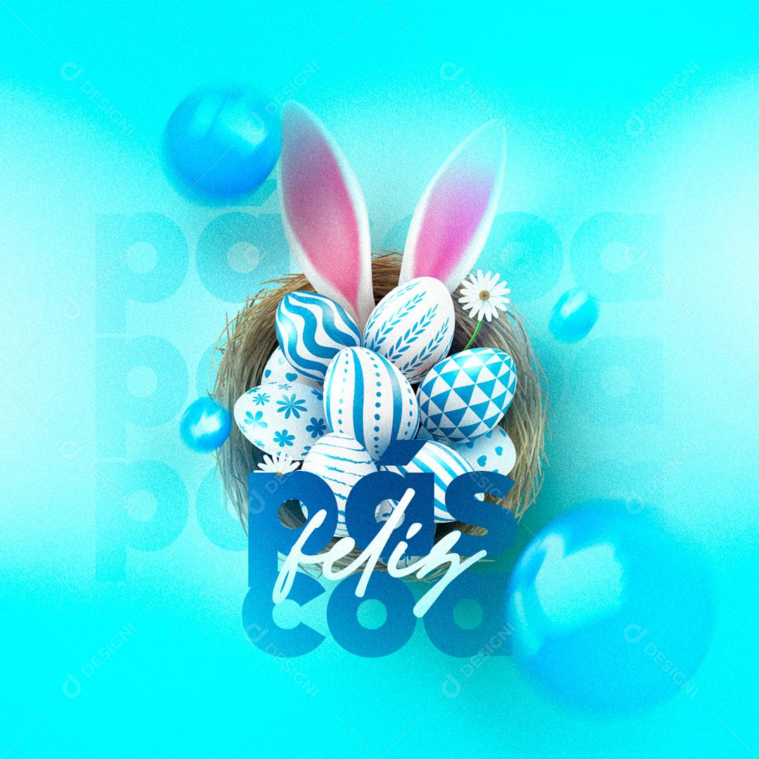 Feliz Páscoa Social Media PSD Editável