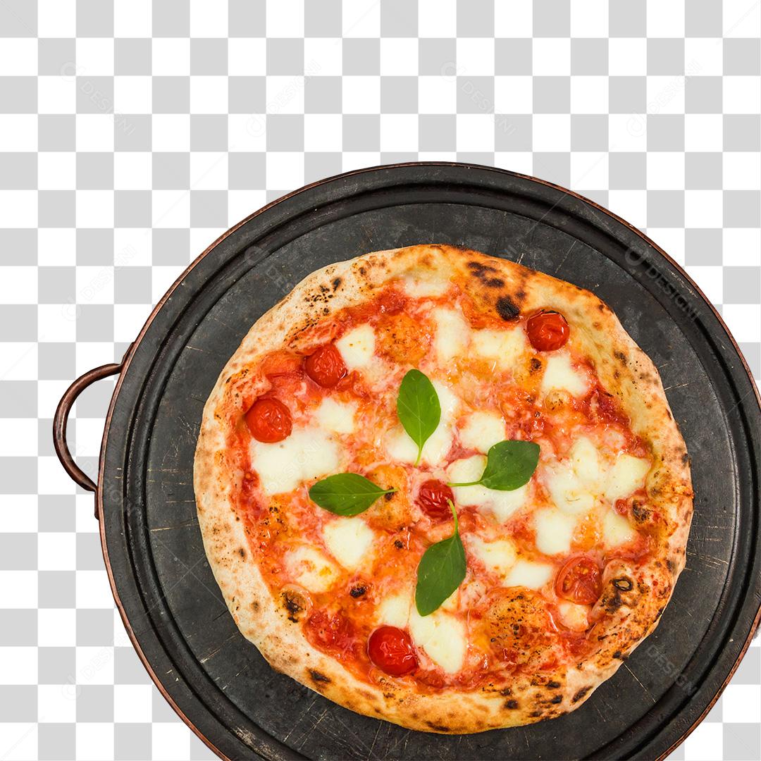 Pizza caseira com tomate azeitona queijo e outros ingredientes PNG Transparente