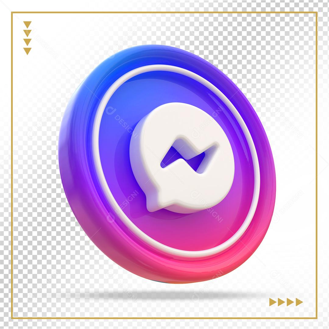 Ícone Messenger 3D Elemento Para Composição PSD