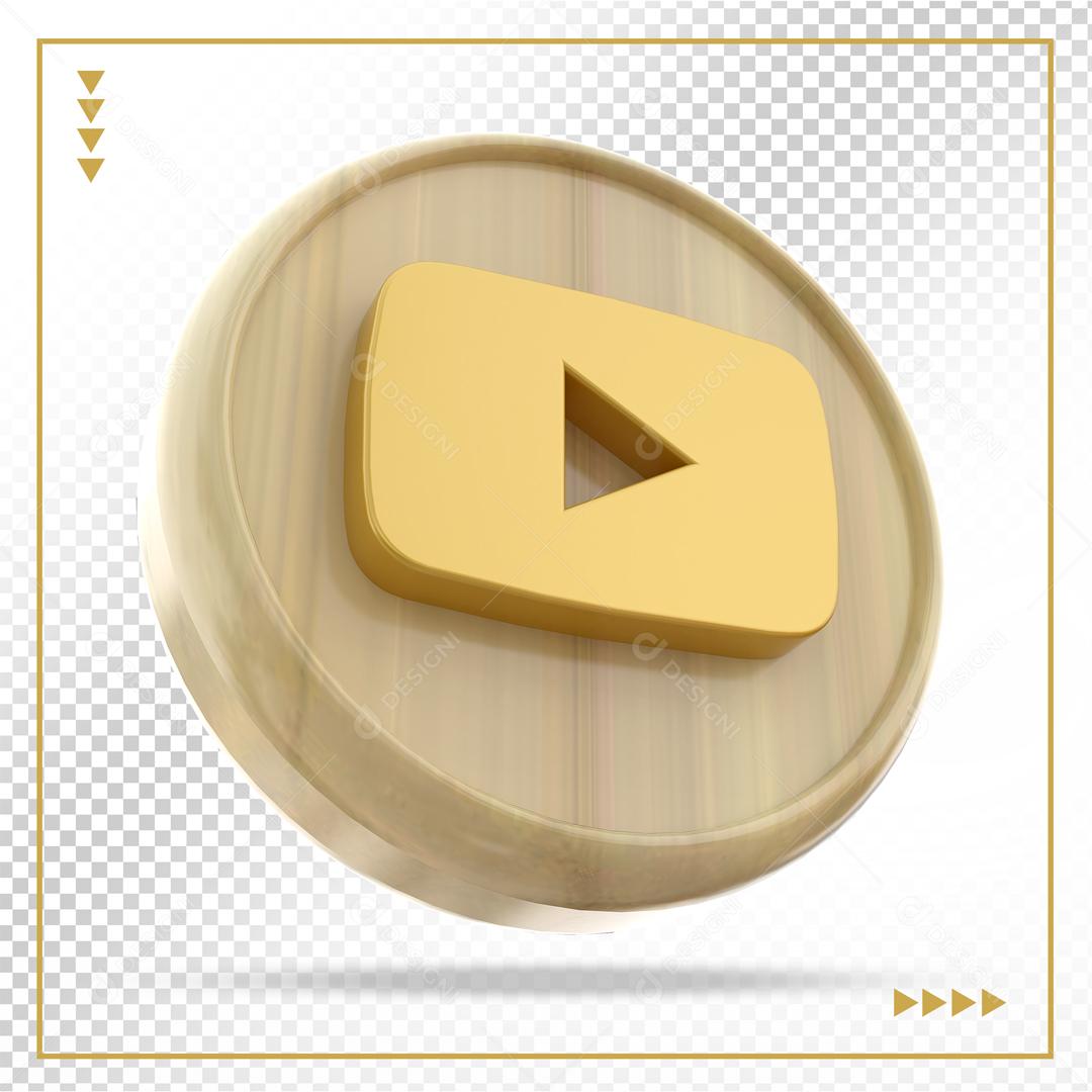 Ícone Youtube 3D Elemento Para Composição PSD