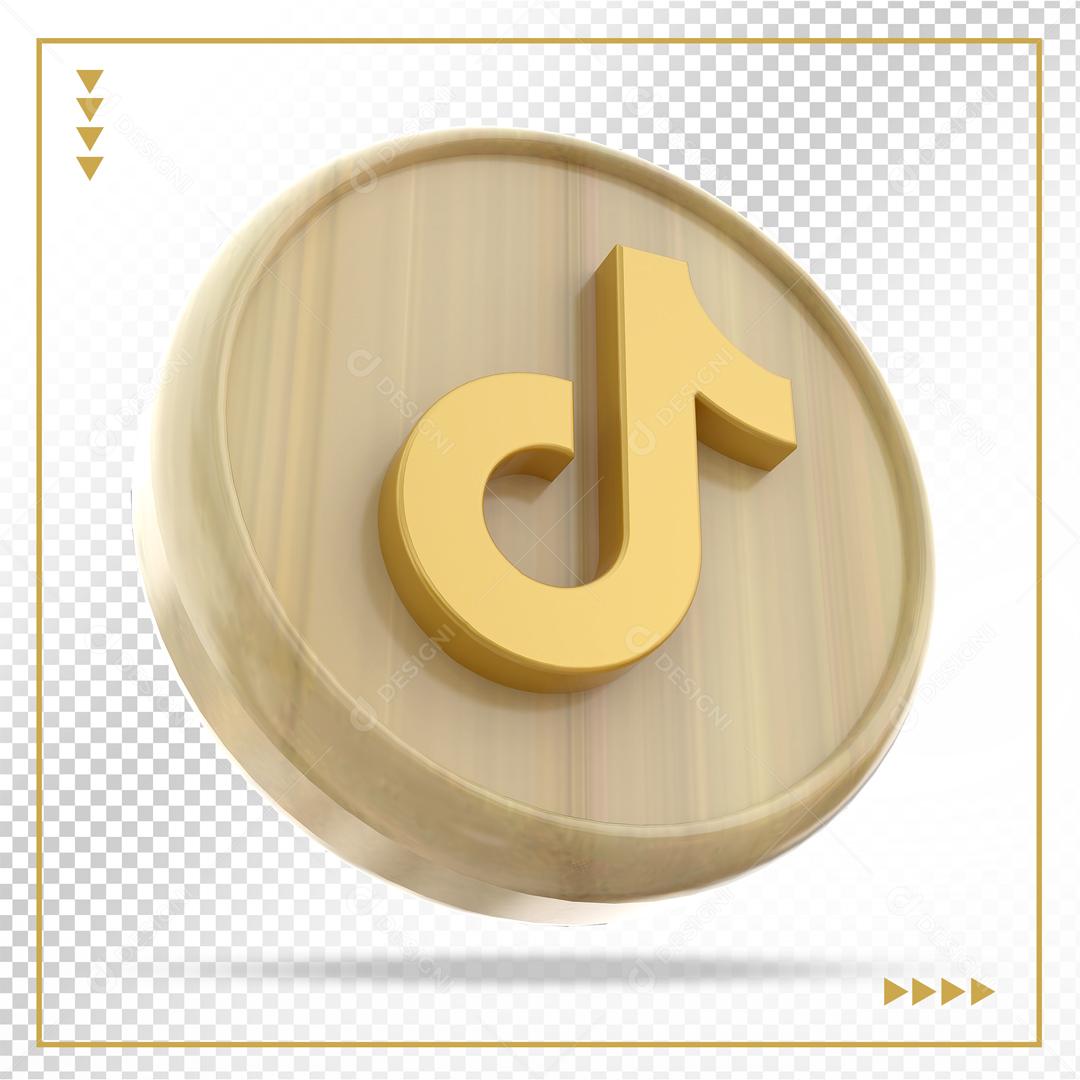 Tiktok Ícone 3D Elemento Para Composição PSD