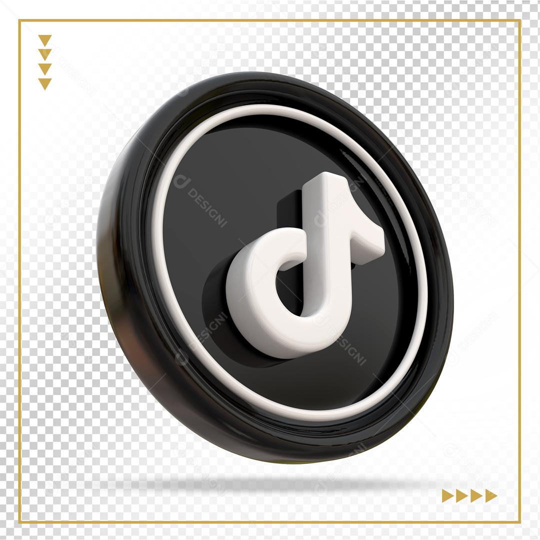 Ícone Tiktok 3D Elemento Para Composição PSD