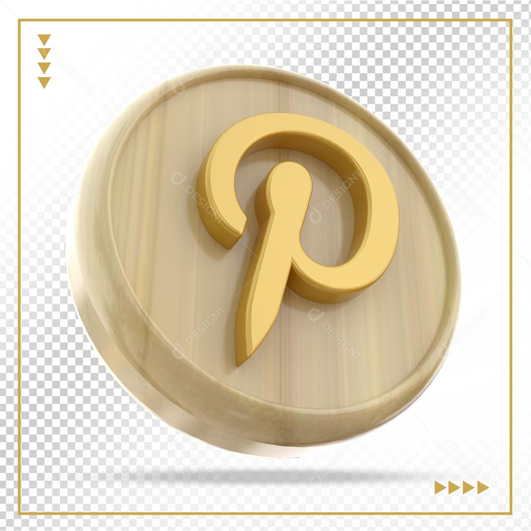 Ícone 3D Pinterest Elemento Para Composição PSD