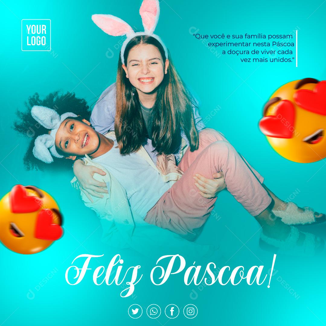 Social Media Feliz Páscoa A Doçura de viver PSD Editável