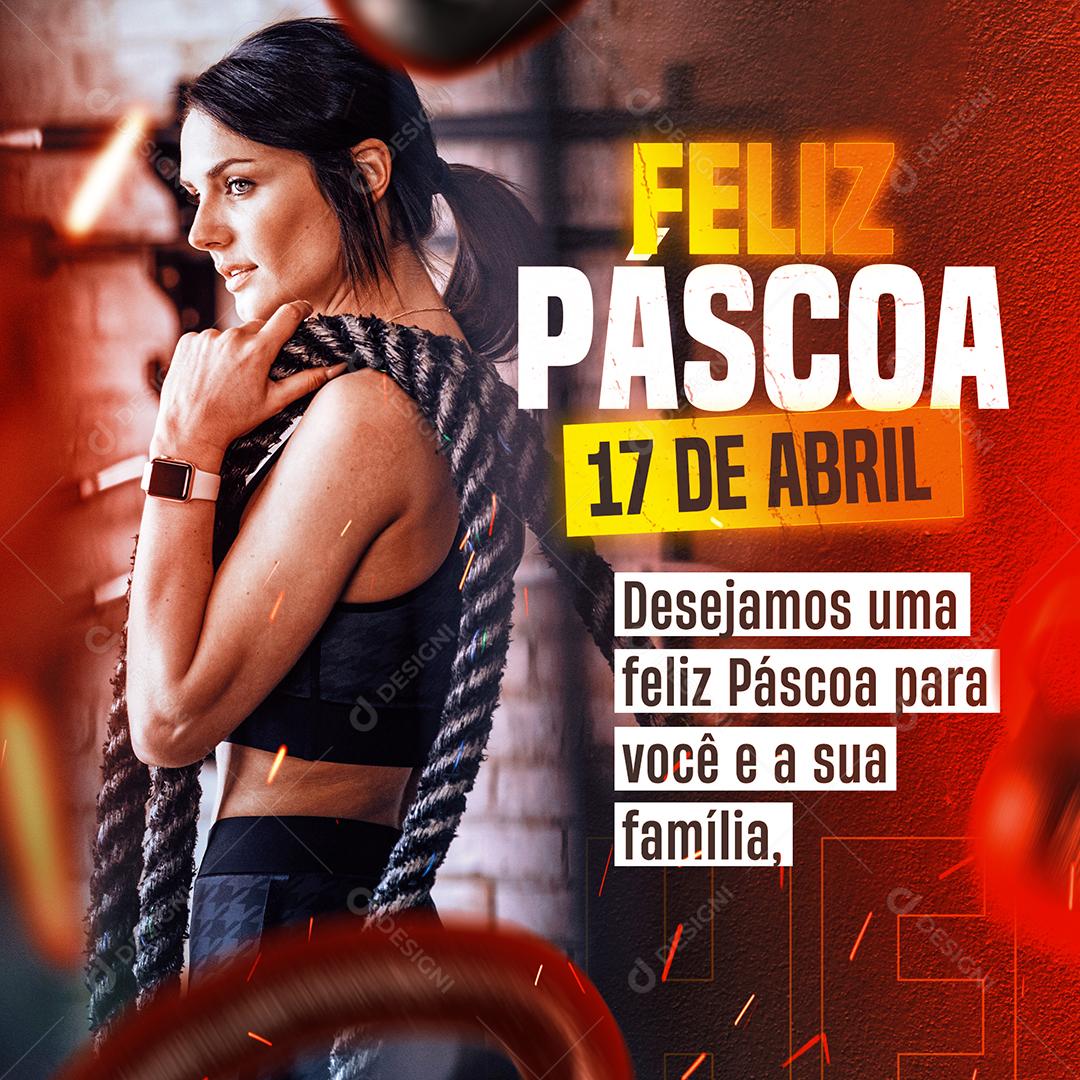 Social Media Feliz Páscoa Para Você e Sua Família Academia PSD Editável