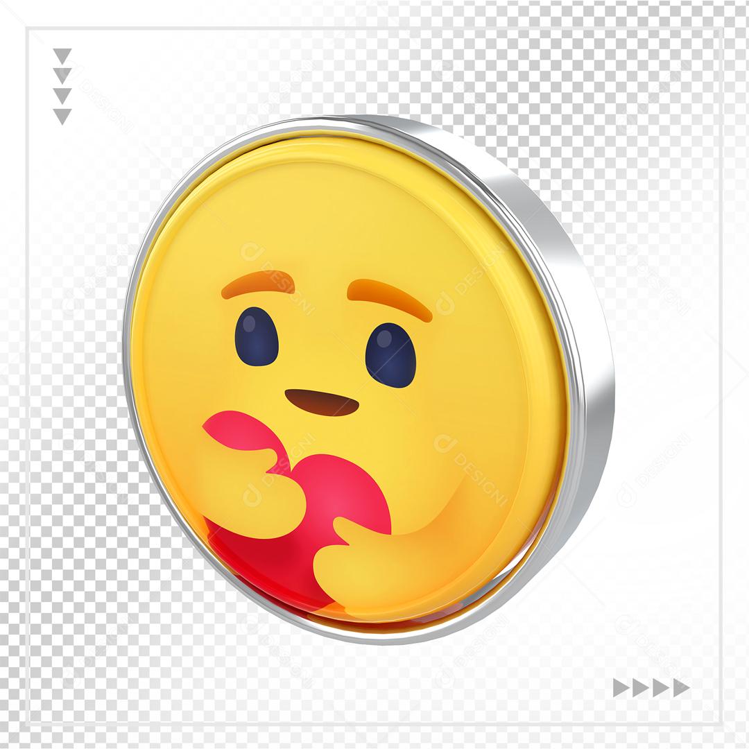 Emoji 3D Reação Feliz E Abraçando O Coração Elemento 3D Para Composição PSD