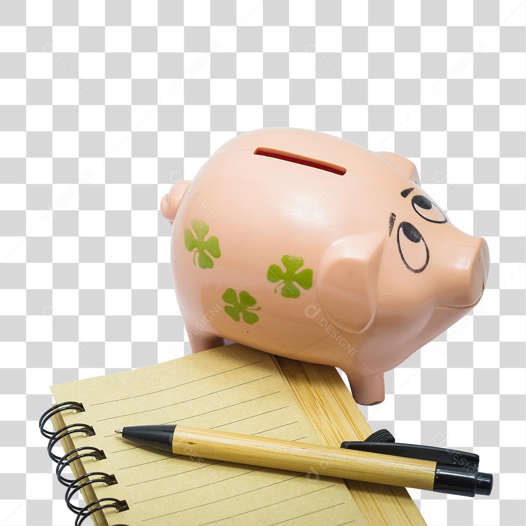 Caderno de anotações e cofre de dinheiro PNG Transparente