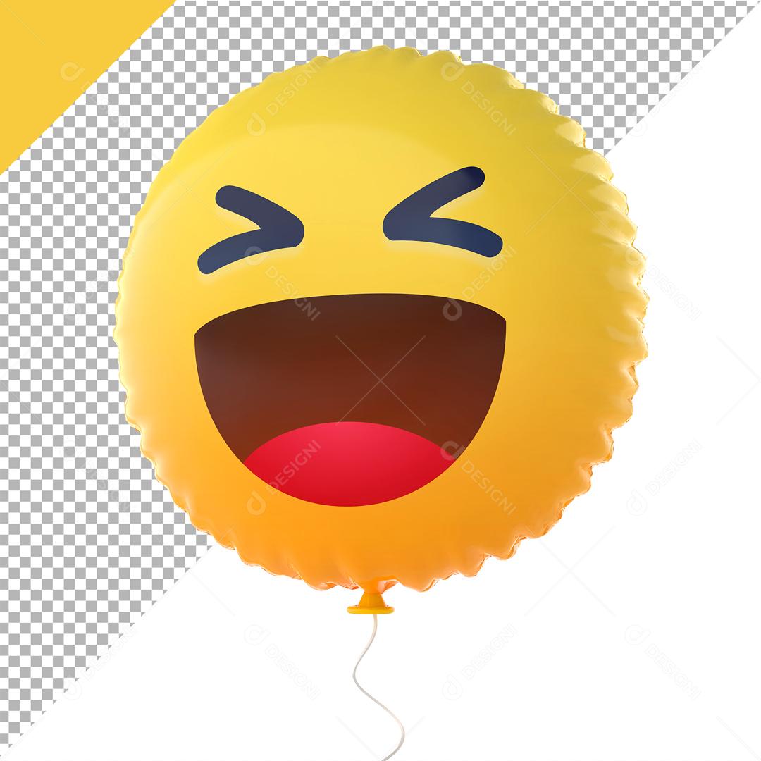 Emoji de Balão 3D Reação Feliz Elemento Para Composição PSD