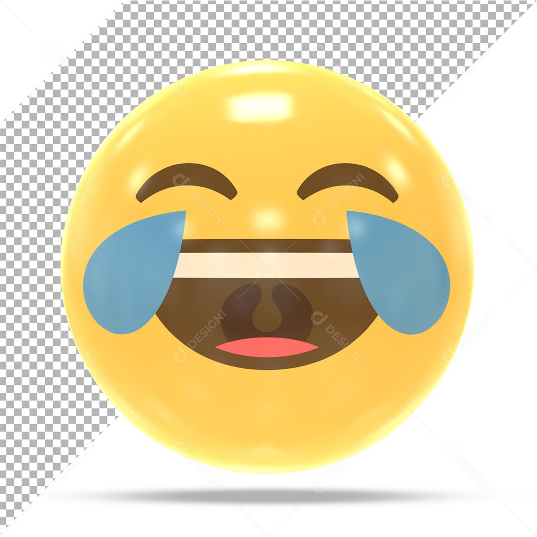 Emoji 3D Reação Chorando de rir Elemento Para Composição PSD